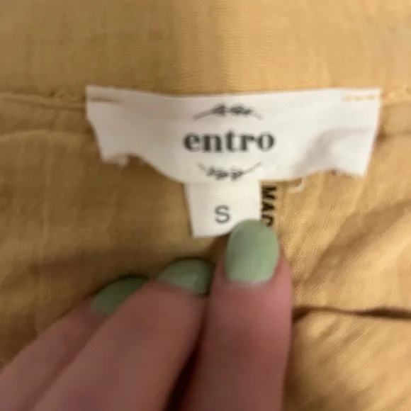 Entro Yellow V Neck Tunic Blouse - Picture 3 of 3